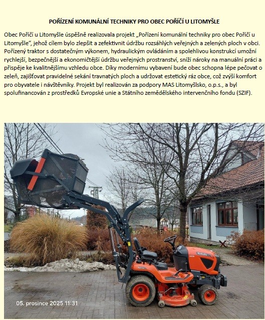 Pořízení komunální techniky